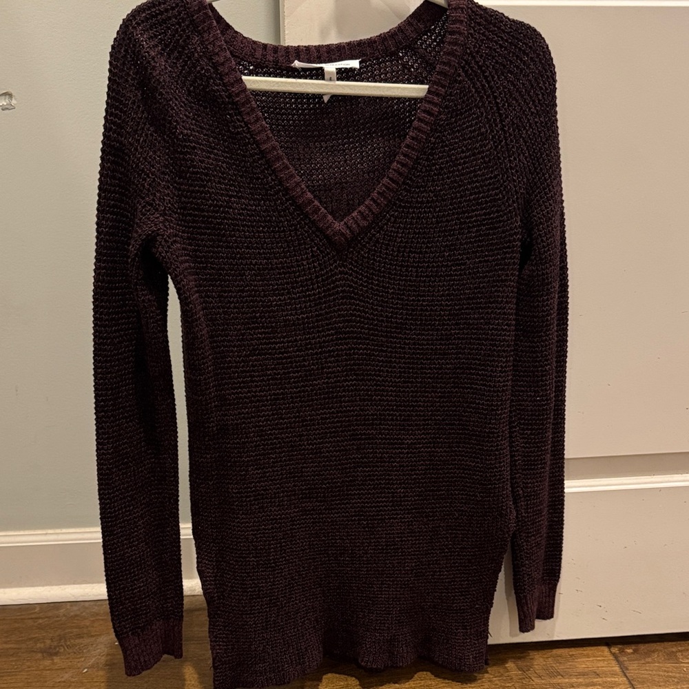 BCBGeneration Deep Purple V-Neck Sweater